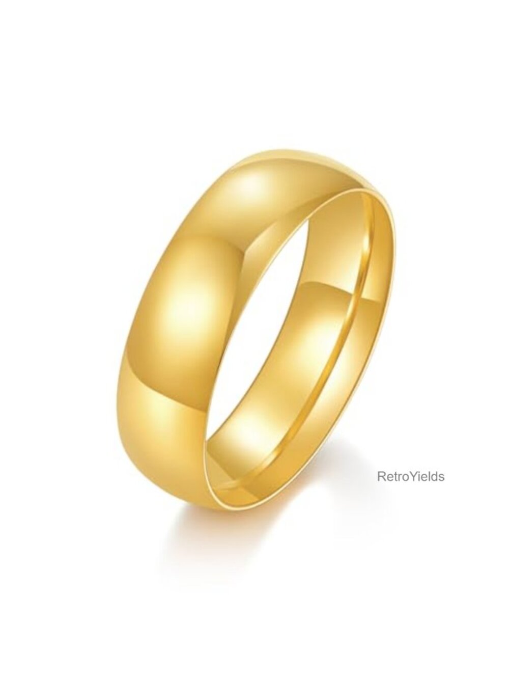 14K Gold Plated Stainless Steel Wedding Band Stacking Ring Waterproof
